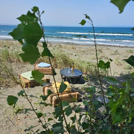 キャンプ場 Beachfront Caravans *